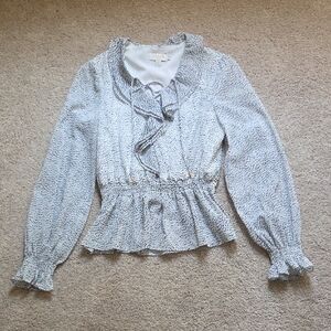 Ted Baker Ruffled Blouse - Black and White